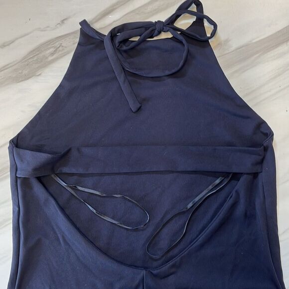 NWT Susana Monaco | Midnight Blue Halter Mini Dress L - Picture 8 of 8